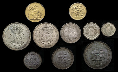 南アフリカ 1923年A ジョージ5世 ソブリン金貨(10枚セット) PF64:6381307-003